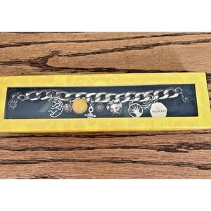 Disney The Lion King Gold tone Charm Bracelet Simba Buena Vista Broadway